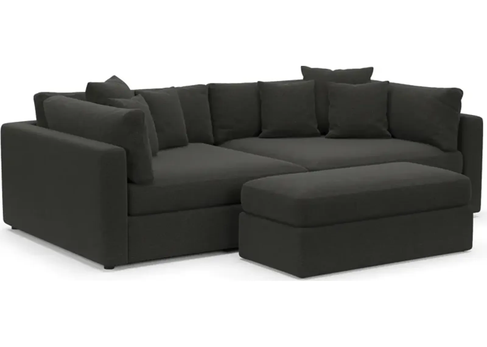 Haven Foam Comfort 2-Piece Media Sofa and Ottoman - Liv Onyx