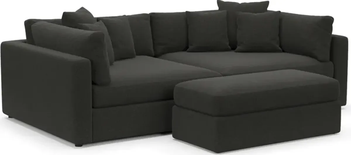 Haven Foam Comfort 2-Piece Media Sofa and Ottoman - Liv Onyx