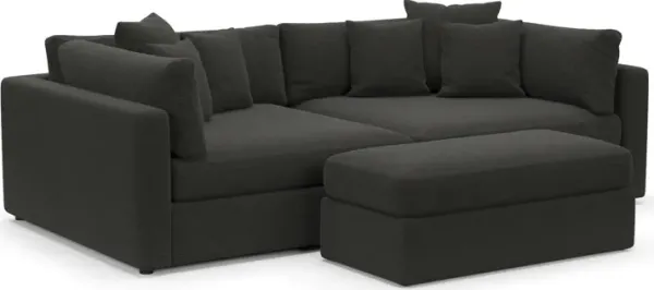 Haven Foam Comfort 2-Piece Media Sofa and Ottoman - Liv Onyx