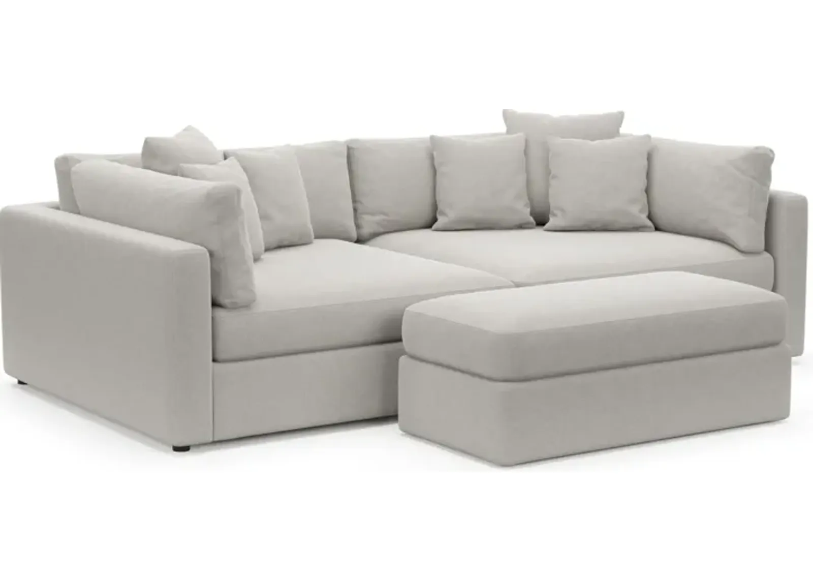 Haven Foam Comfort 2-Piece Media Sofa and Ottoman - Basker Dove