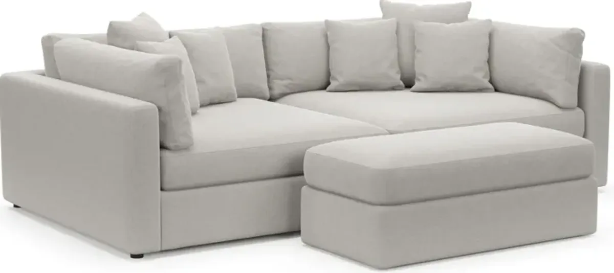 Haven Foam Comfort 2-Piece Media Sofa and Ottoman - Basker Dove