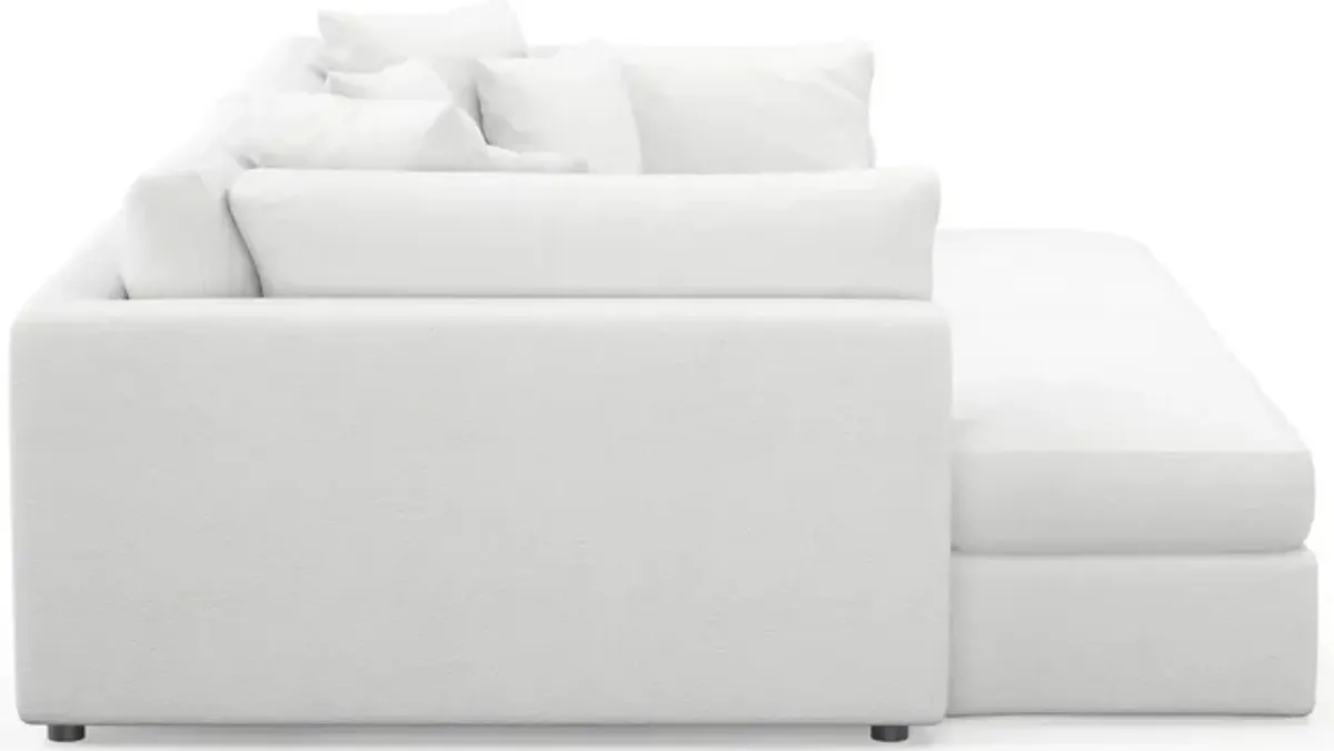 Haven Foam Comfort 2-Piece Media Sofa and 2 Ottomans - Lovie Chalk