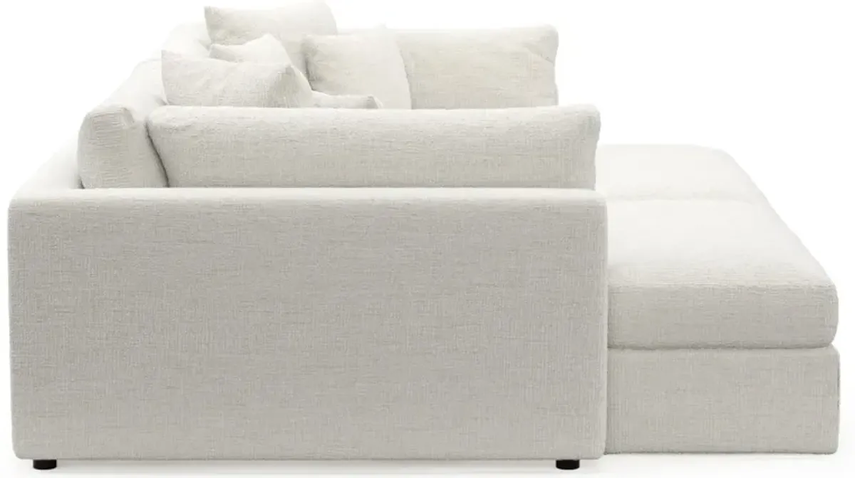 Haven Foam Comfort 2-Piece Media Sofa and 2 Ottomans  - Bantu Pearl