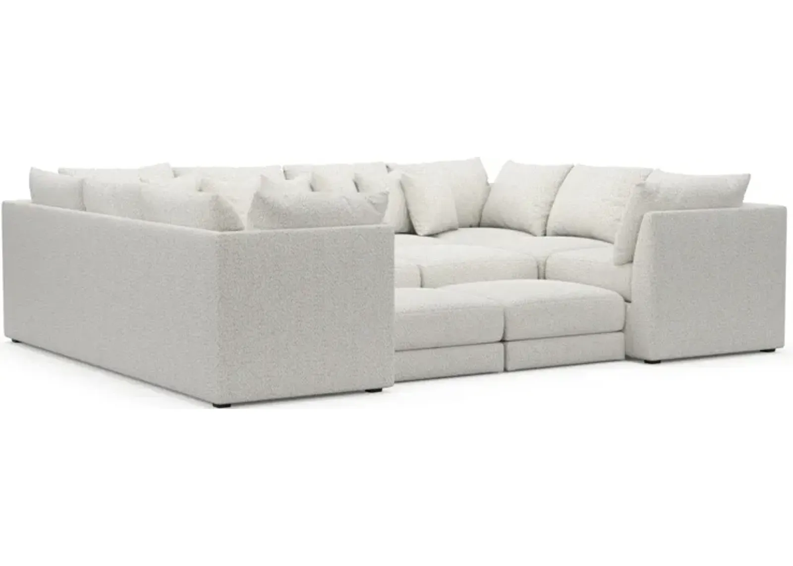 Nest 7-Piece Foam Comfort Pit Sectional - River Rock Ivory