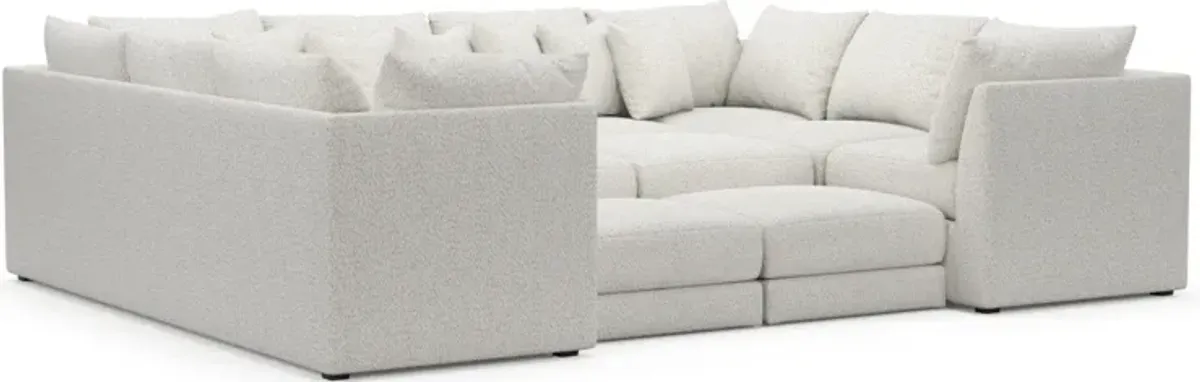 Nest 7-Piece Foam Comfort Pit Sectional - River Rock Ivory