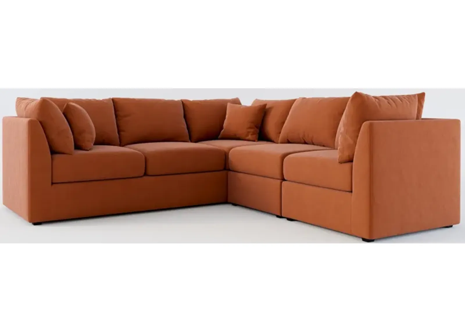 Nest Foam Comfort 3-Piece Small Sectional - Merrimac Brick