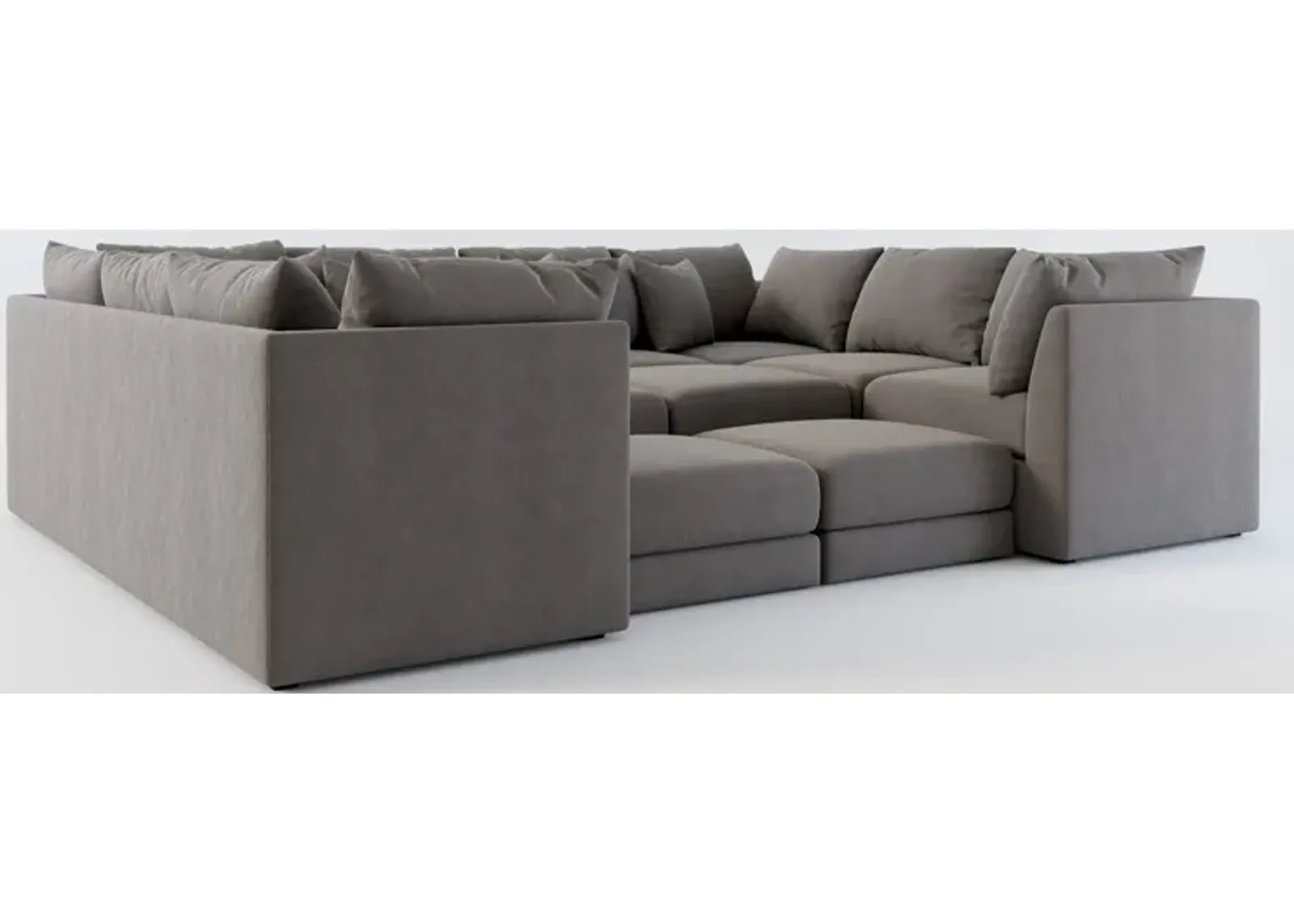 Nest Foam Comfort 9-Piece Pit Sectional - Merrimac Ash