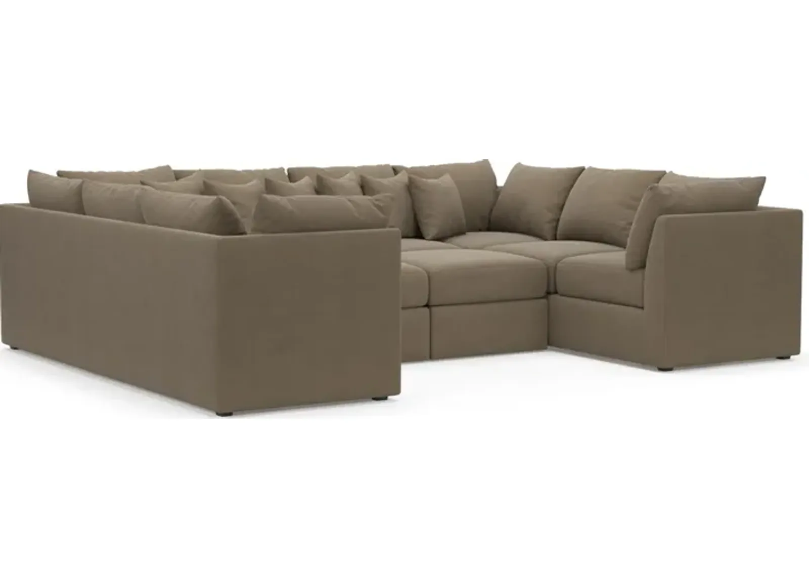 Nest Foam Comfort 5-Piece Pit Sectional - Merrimac Brownstone