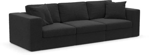 Collin Foam Comfort 3-Piece Sofa - Bloke Obsidian
