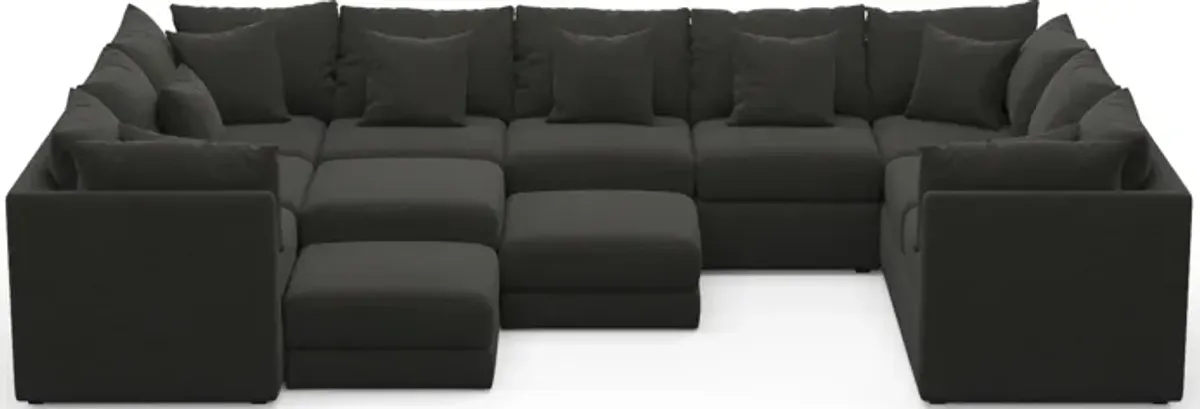 Nest Foam Comfort 9-Piece Large Pit Sectional - Liv Onyx