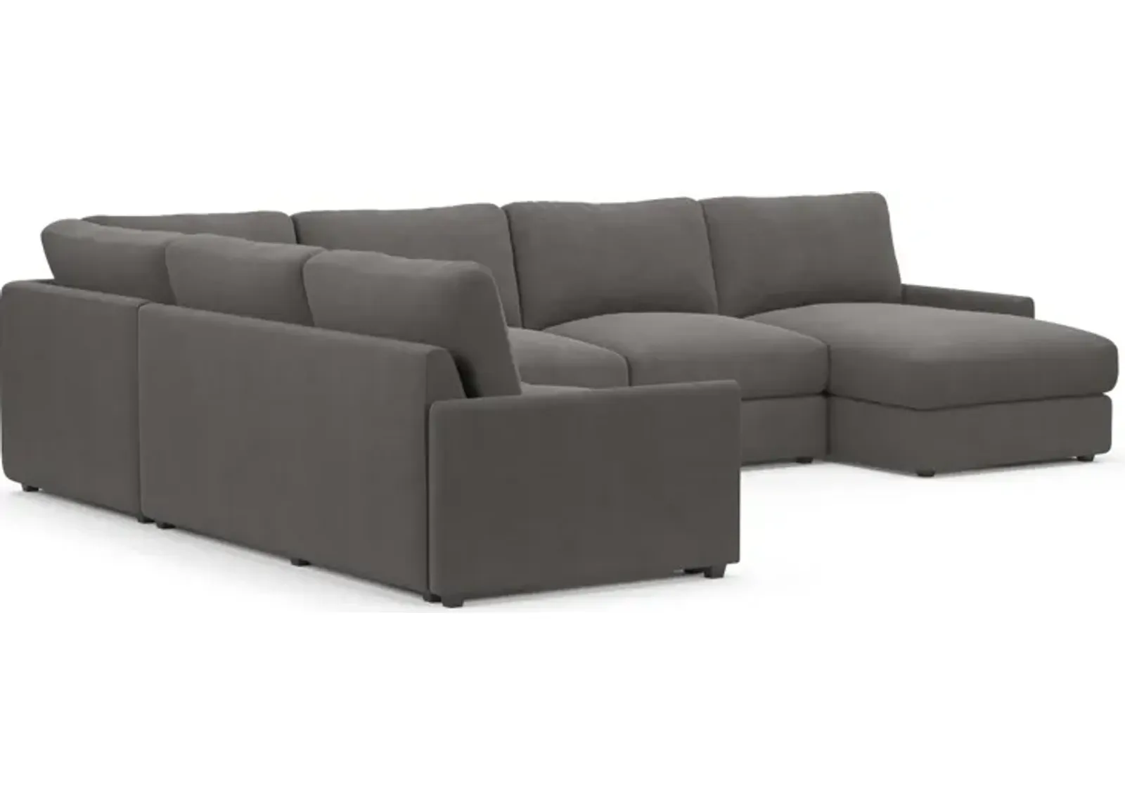 Jasper Foam Comfort 4-Piece Sectional with Right-Facing Chaise - Merrimac Ash