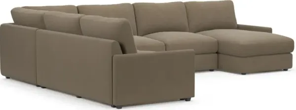 Jasper Foam Comfort 4-Piece Sectional with Chaise - Merrimac Brownstone