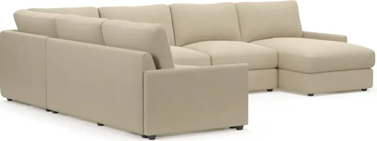 Jasper Foam Comfort 4-Piece Sectional with Right-Facing Chaise - Merrimac Ecru