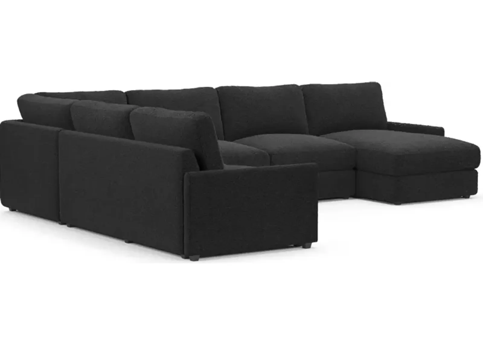 Jasper Foam Comfort 4-Piece Sectional with Right-Facing Chaise - Bloke Obsidian