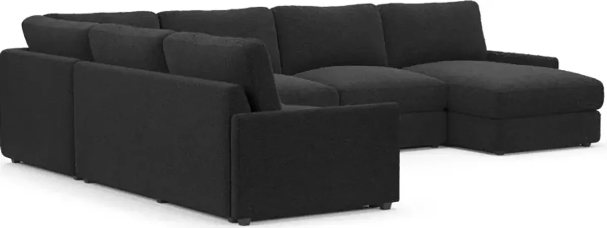 Jasper Foam Comfort 4-Piece Sectional with Right-Facing Chaise - Bloke Obsidian