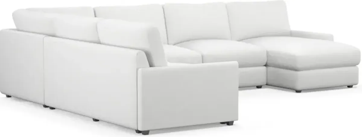 Jasper Foam Comfort 4-Piece Sectional with Right-Facing Chaise - Lovie Chalk