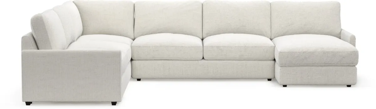 Jasper Foam Comfort 4-Piece Sectional - Bantu Pearl