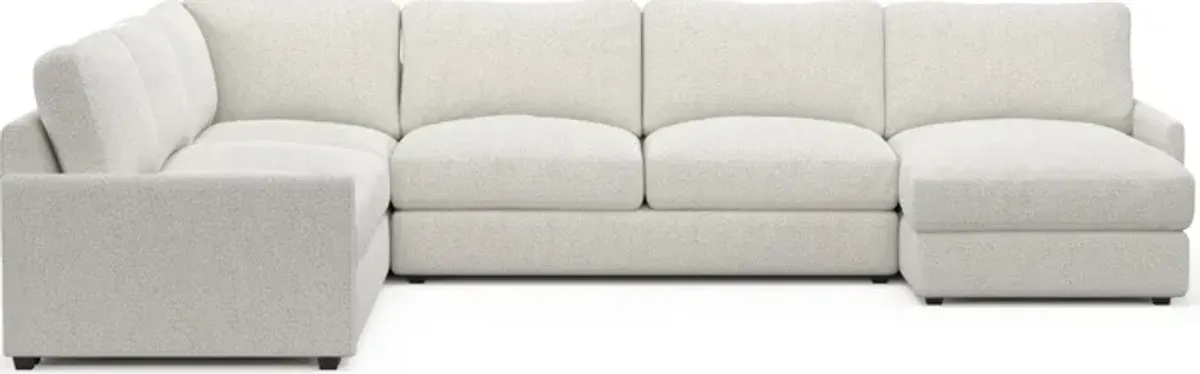 Jasper Foam Comfort 4-Piece Sectional - River Rock Ivory