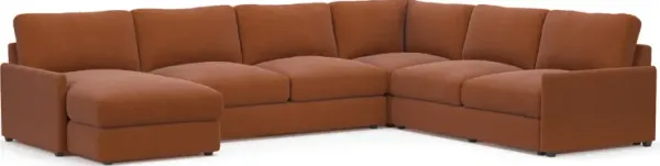 Jasper Foam Comfort 4-Piece Sectional with Left-Facing Chaise - Merrimac Brick
