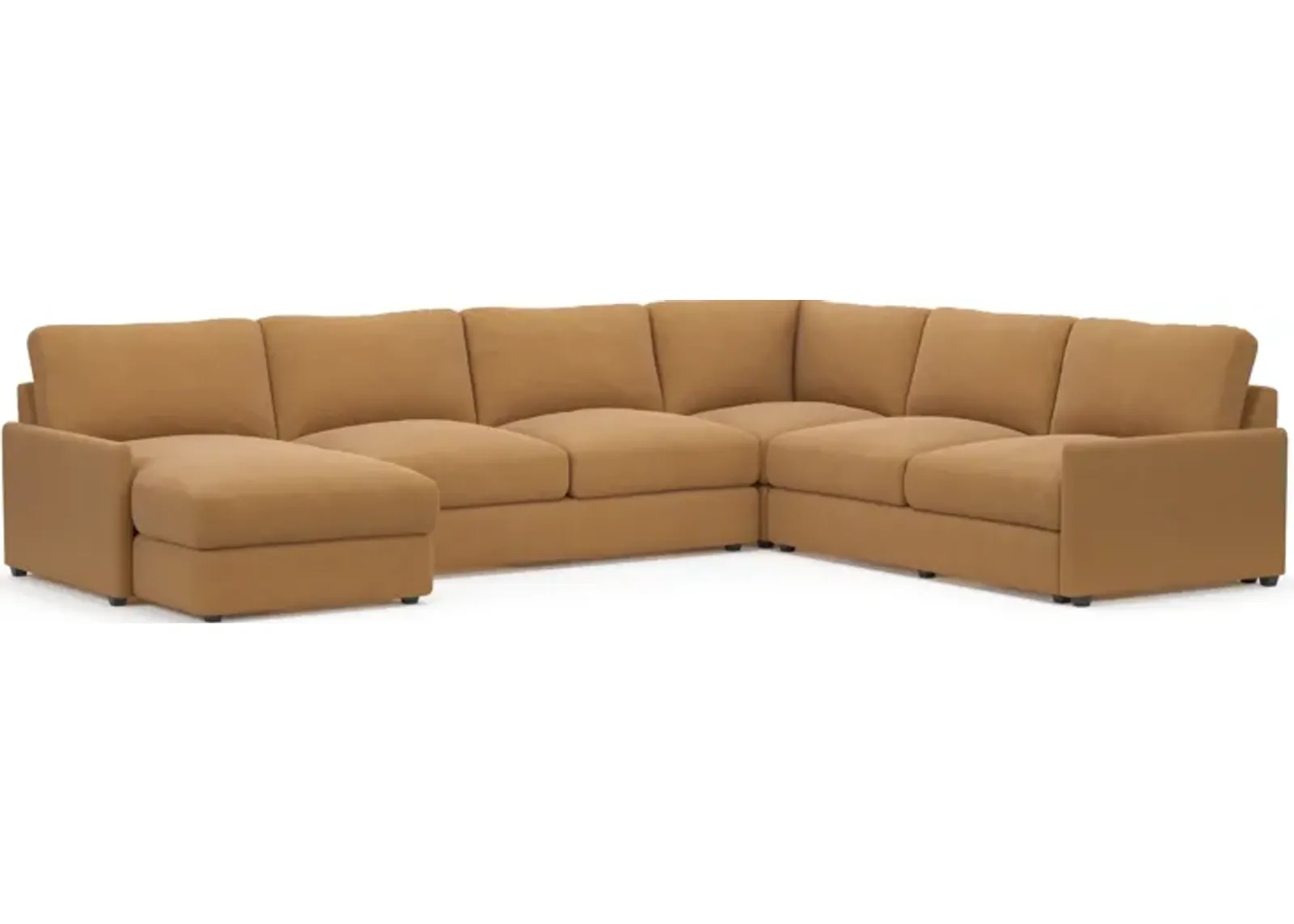 Jasper Foam Comfort 4-Piece Sectional with Left-Facing Chaise - Merrimac Topaz