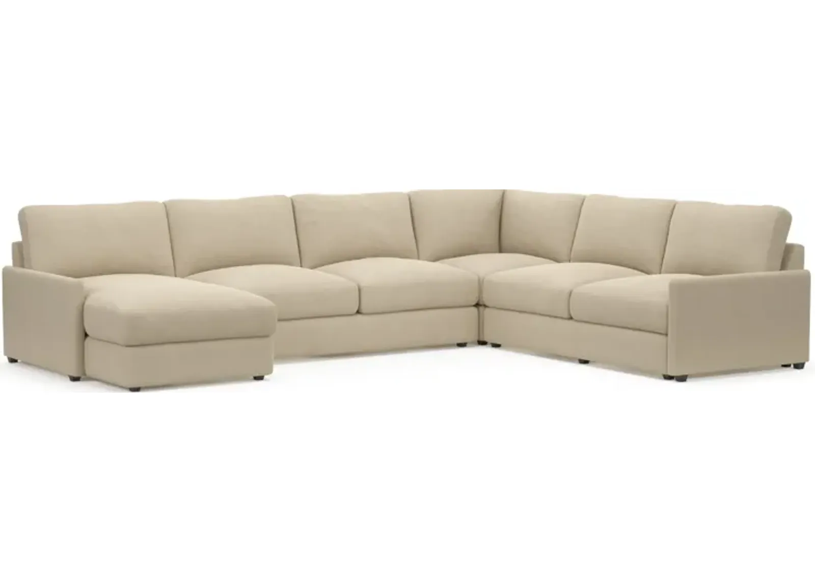 Jasper Foam Comfort 4-Piece Sectional with Left-Facing Chaise - Merrimac Ecru