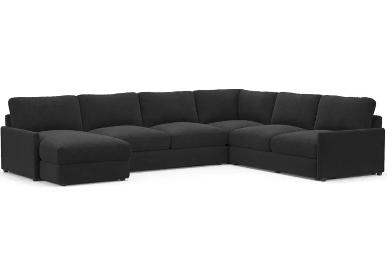 Jasper Foam Comfort 4-Piece Sectional with Left-Facing Chaise - Bloke Obsidian