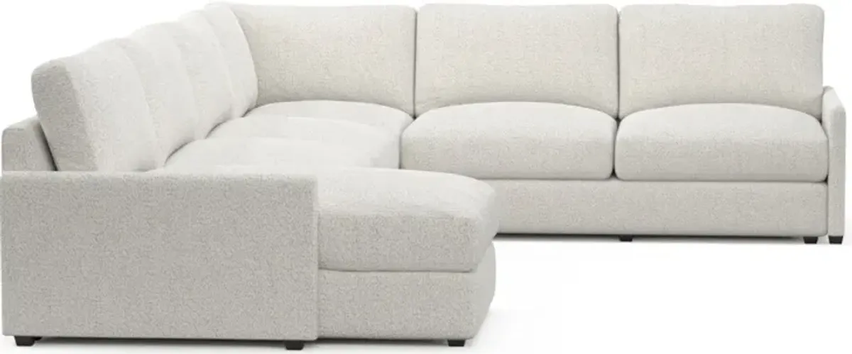 Jasper Foam Comfort 4-Piece Sectional - River Rock Ivory