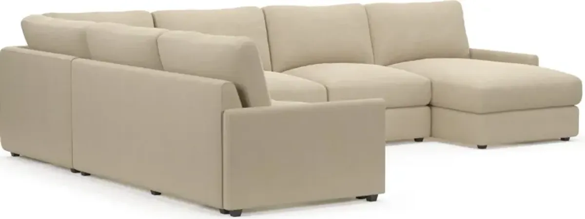 Jasper Hybrid Comfort 4-Piece Sectional with Right-Facing Chaise - Merrimac Ecru