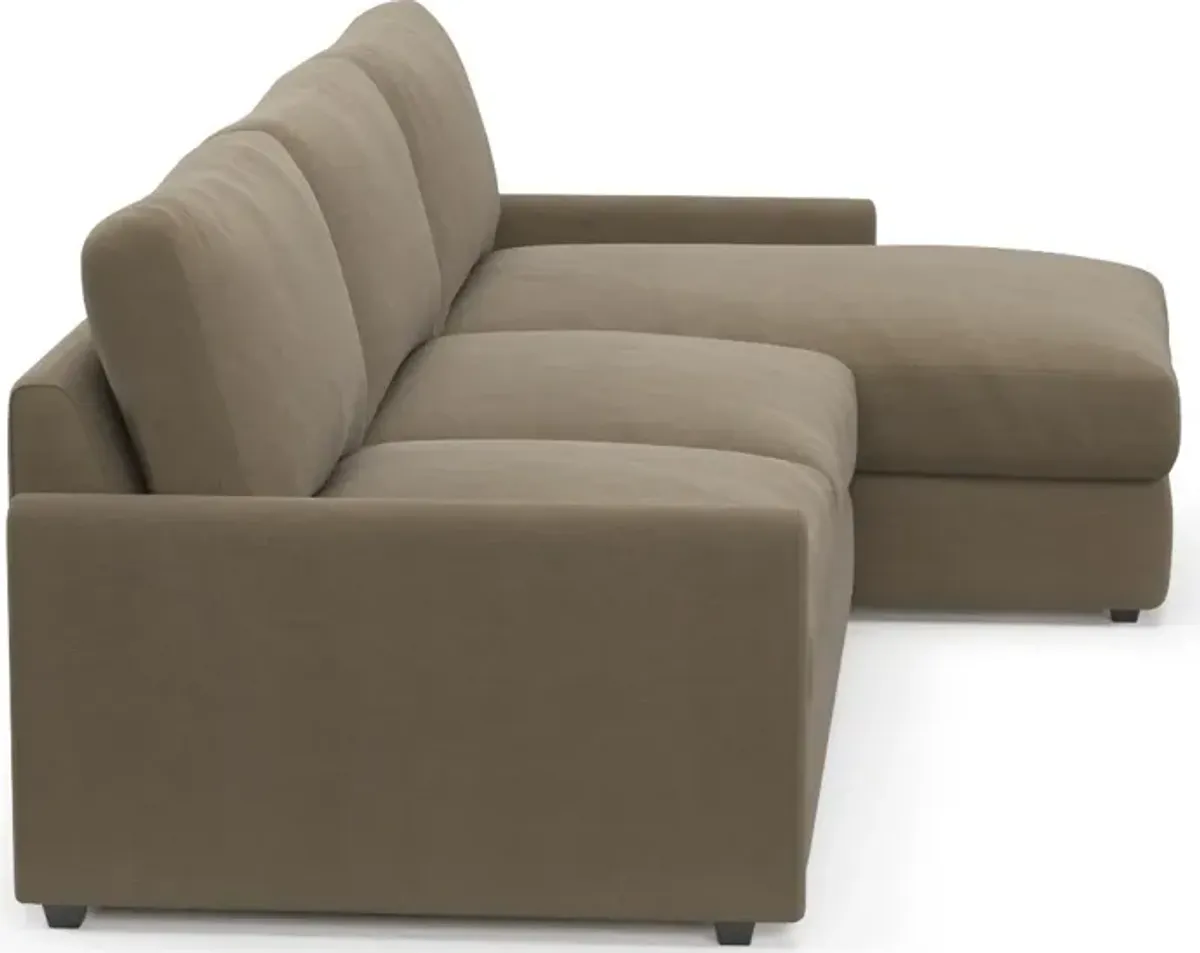 Jasper Foam Comfort 2-Piece Sectional with Chaise - Merrimac Brownstone