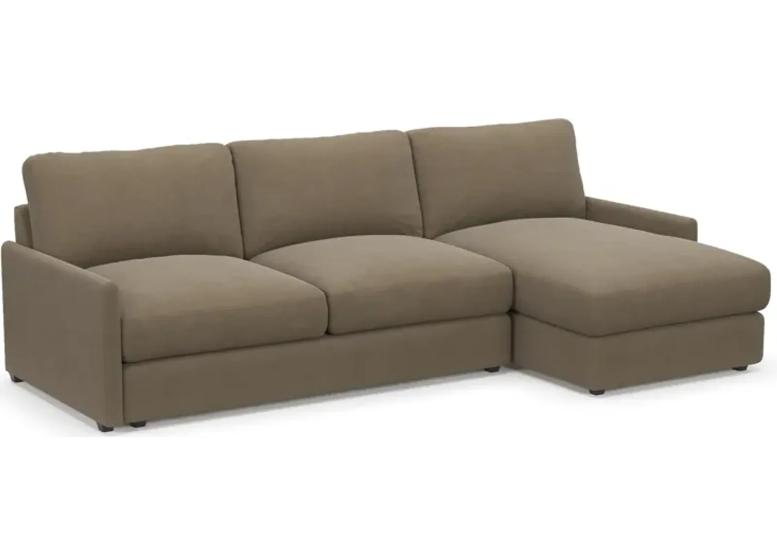 Jasper Foam Comfort 2-Piece Sectional with Chaise - Merrimac Brownstone