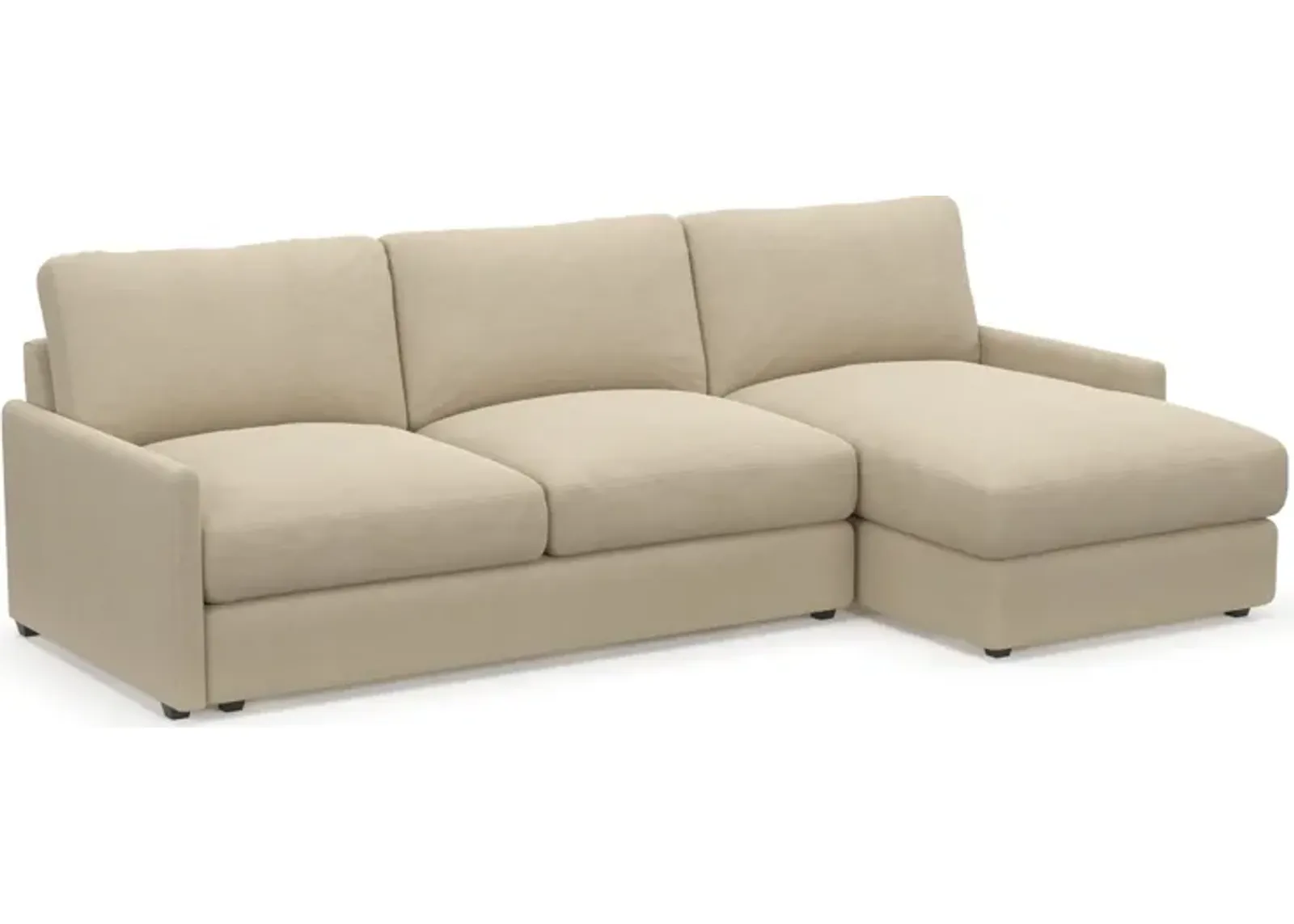 Jasper Foam Comfort 2-Piece Sectional with Right-Facing Chaise - Merrimac Ecru