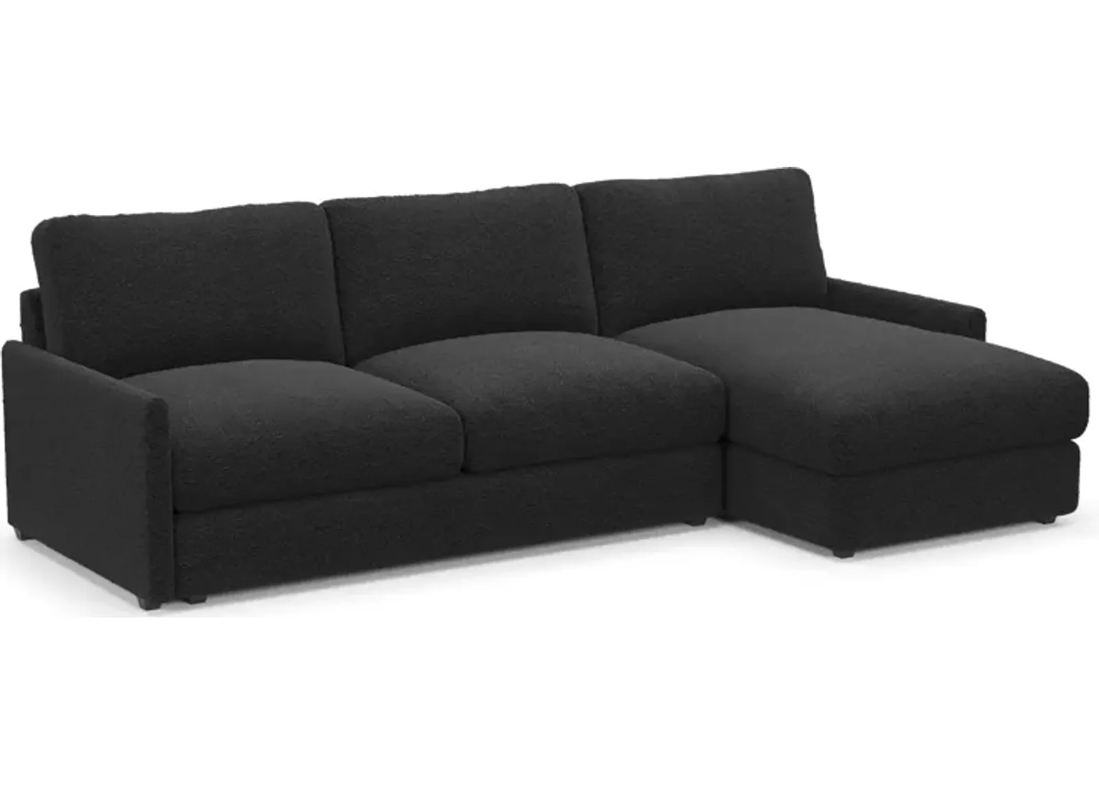 Jasper Foam Comfort 2-Piece Sectional with Right-Facing Chaise - Bloke Obsidian