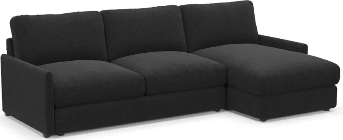 Jasper Foam Comfort 2-Piece Sectional with Right-Facing Chaise - Bloke Obsidian