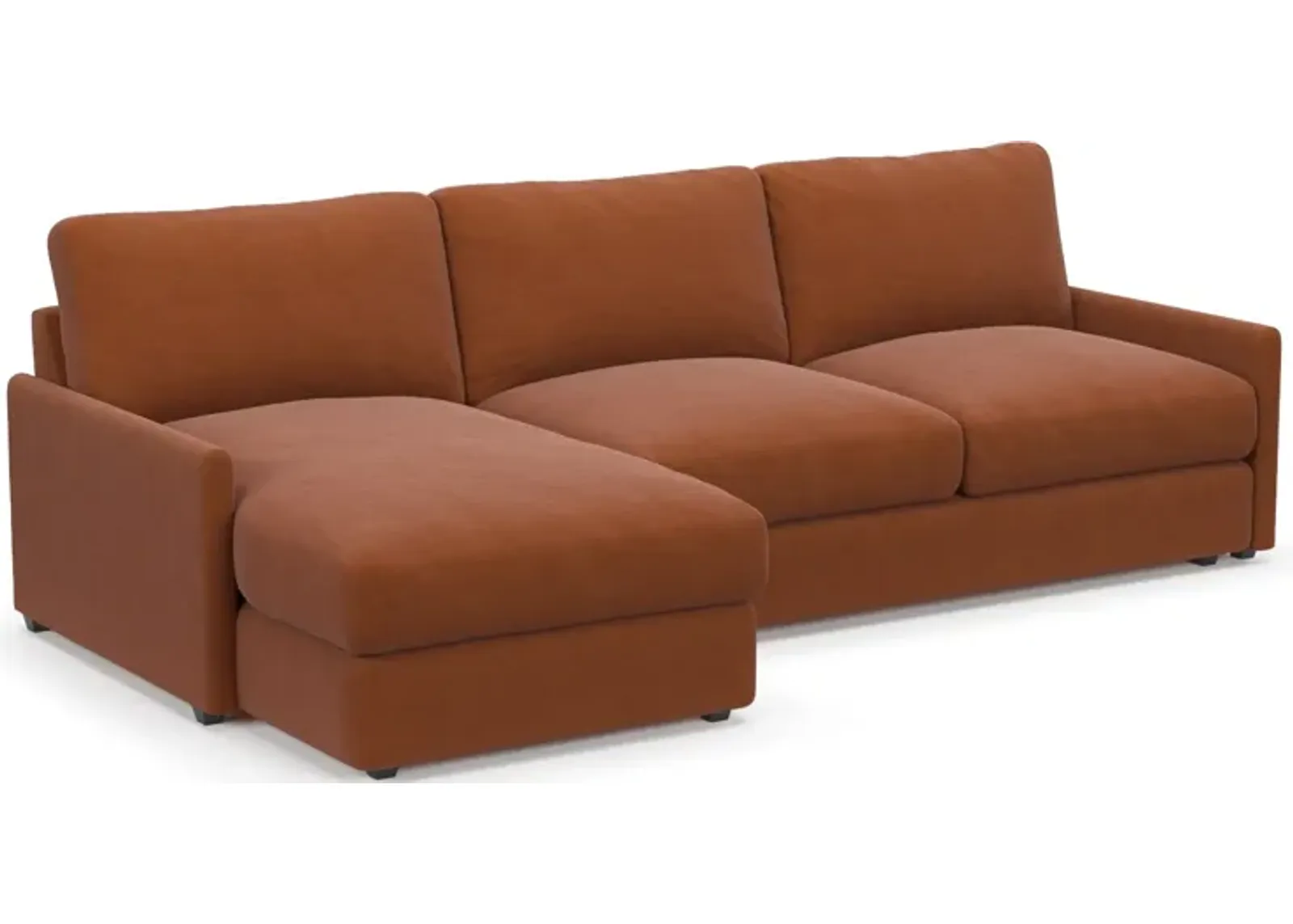 Jasper Foam Comfort 2-Piece Sectional with Left-Facing Chaise - Merrimac Brick