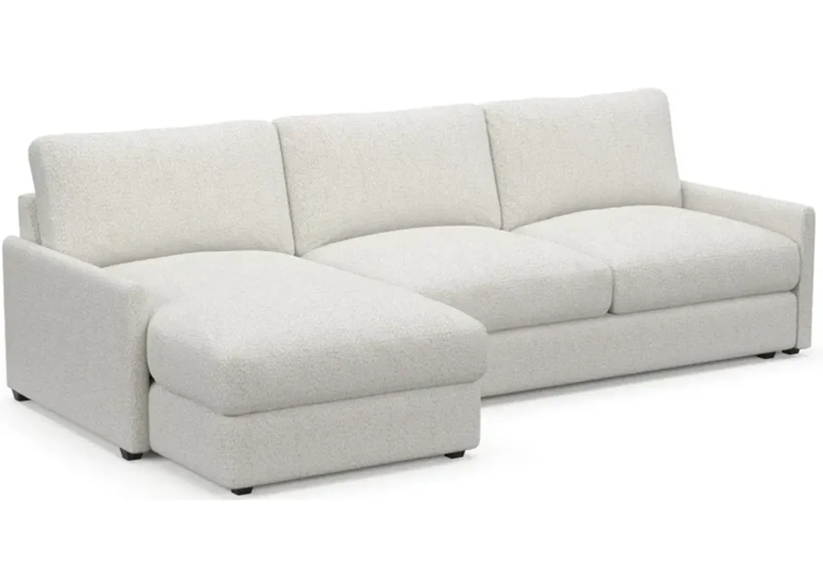 Jasper Foam Comfort 2-Piece Sectional - River Rock Ivory