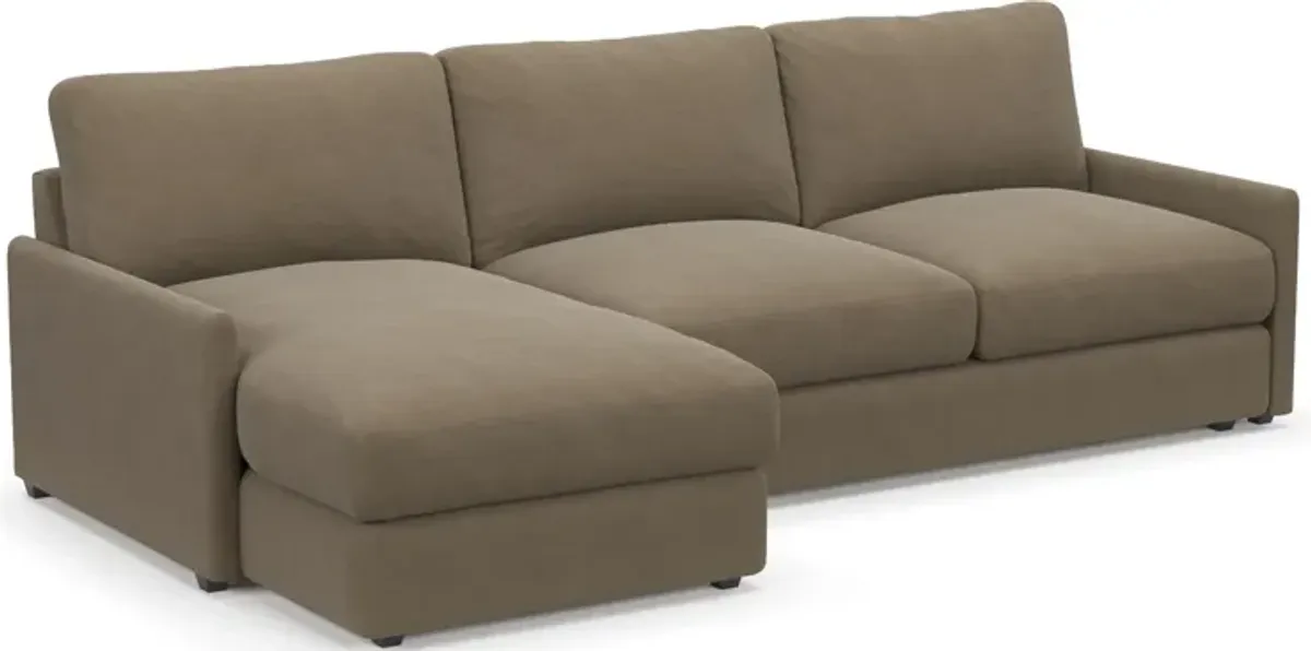 Jasper Hybrid Comfort 2-Piece Sectional with Chaise - Merrimac Brownstone