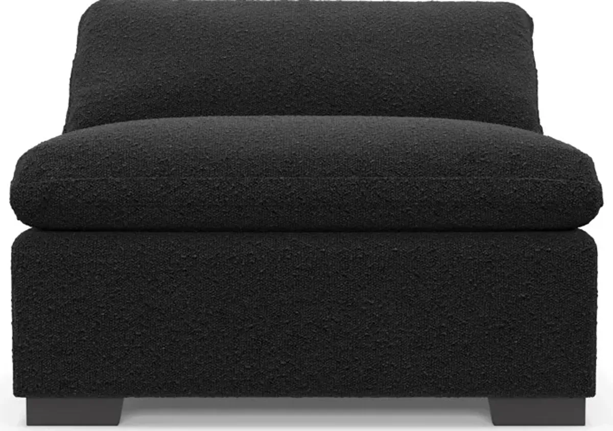 Plush Core Comfort Armless Chair - Bloke Obsidian