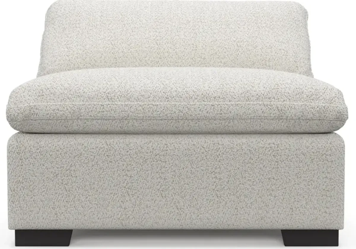 Plush Core Comfort Armless Chair - River Rock Ivory