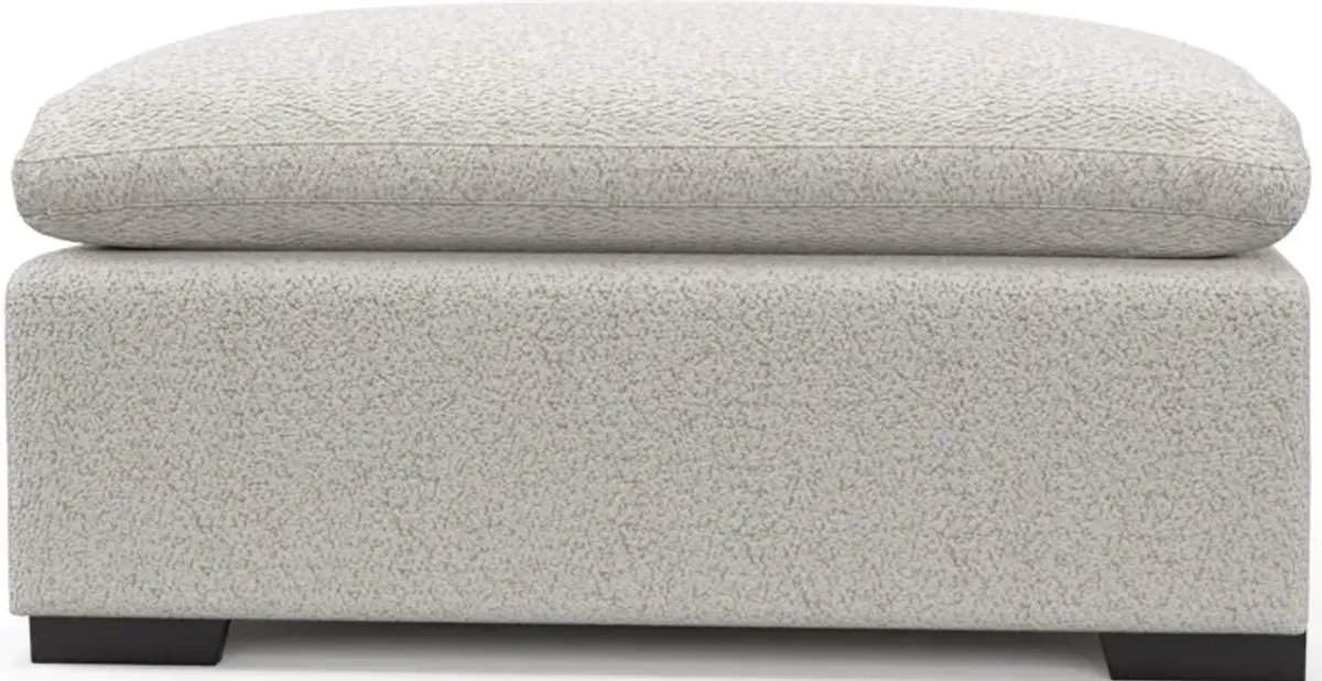 Plush Core Comfort Ottoman - River Rock Ivory