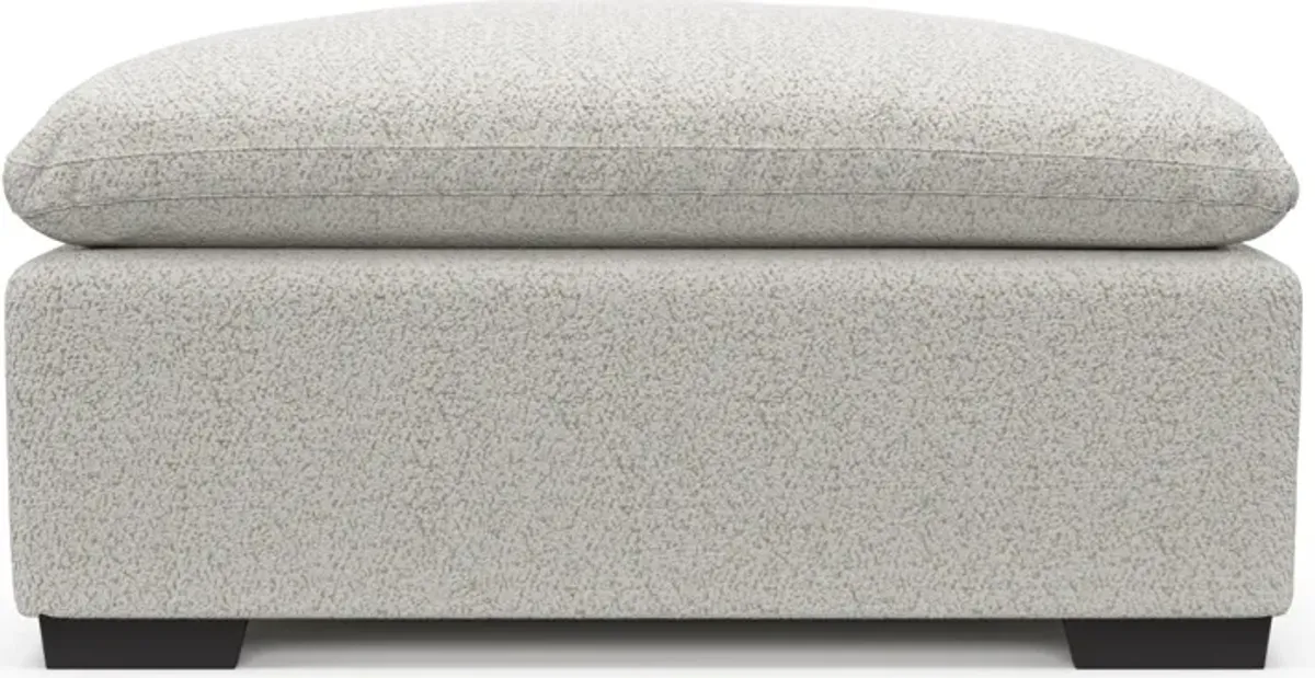 Plush Core Comfort Ottoman - River Rock Ivory