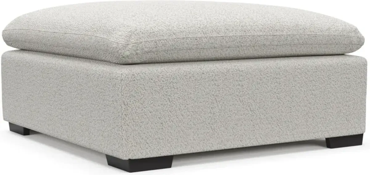 Plush Core Comfort Ottoman - River Rock Ivory