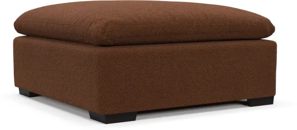 Plush Core Comfort Ottoman - Nora Chocolate