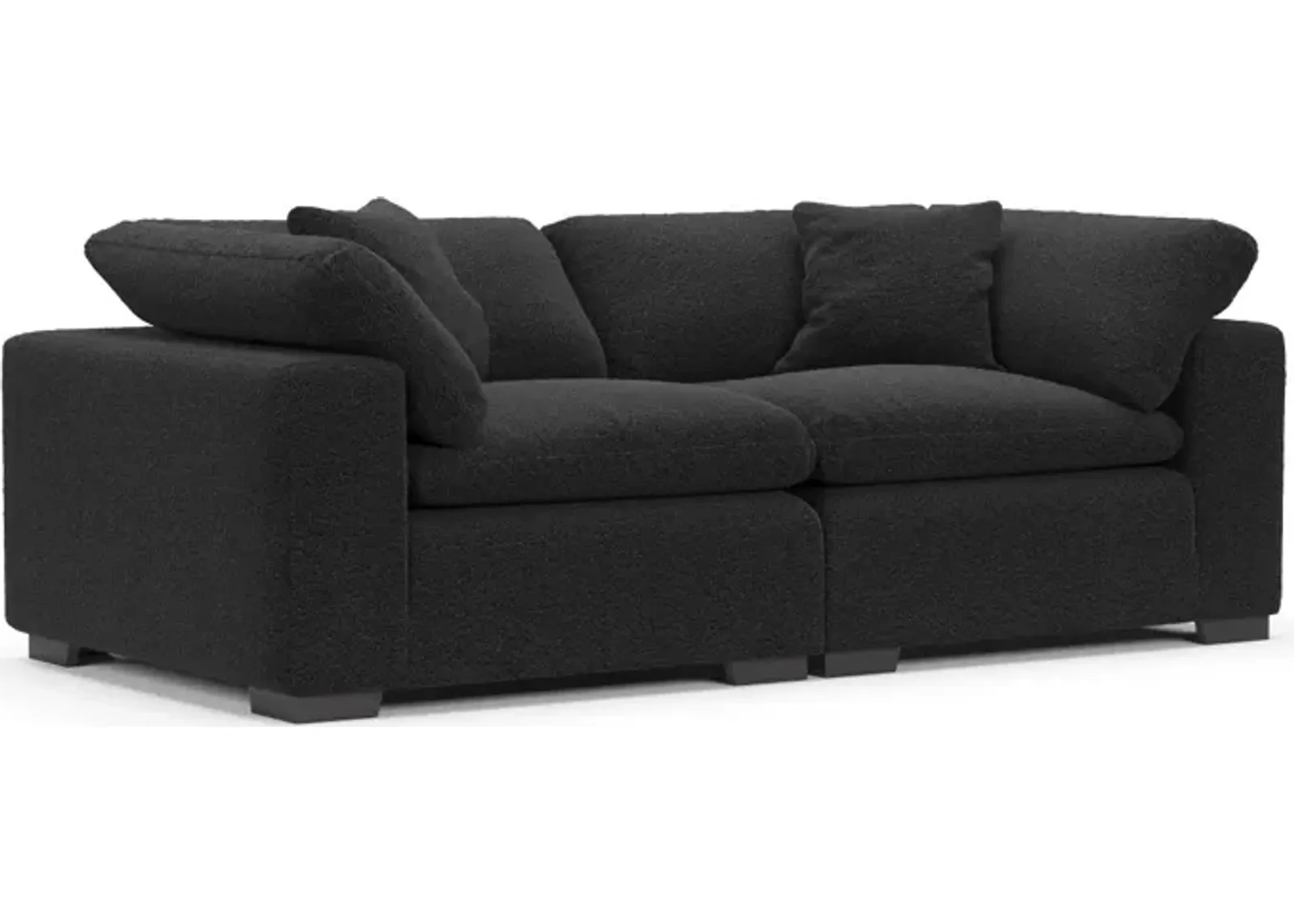 Plush Core Comfort 2-Piece Sofa - Bloke Obsidian