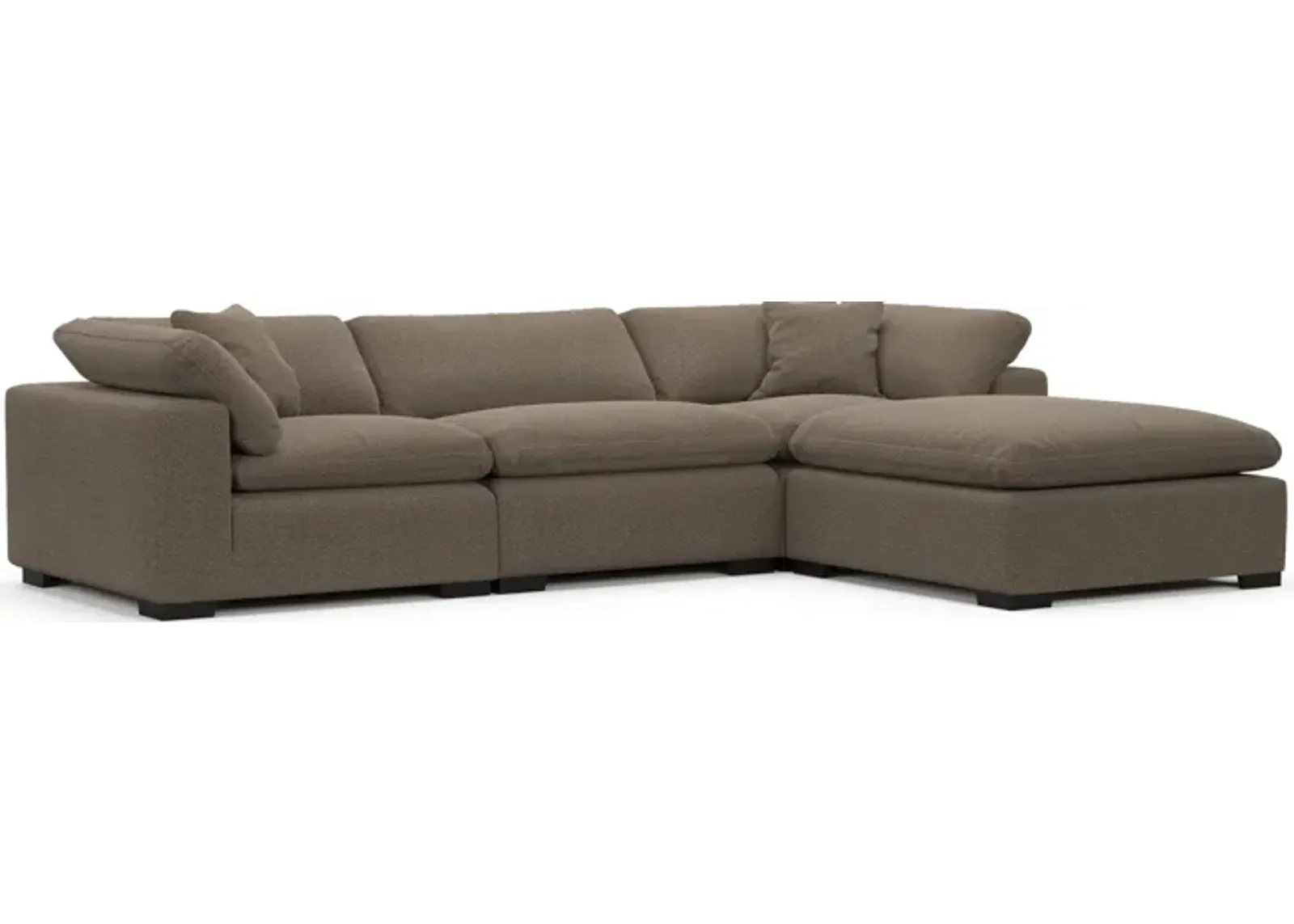 Plush Core Comfort 3-Piece Sofa and Ottoman - Liv Umber