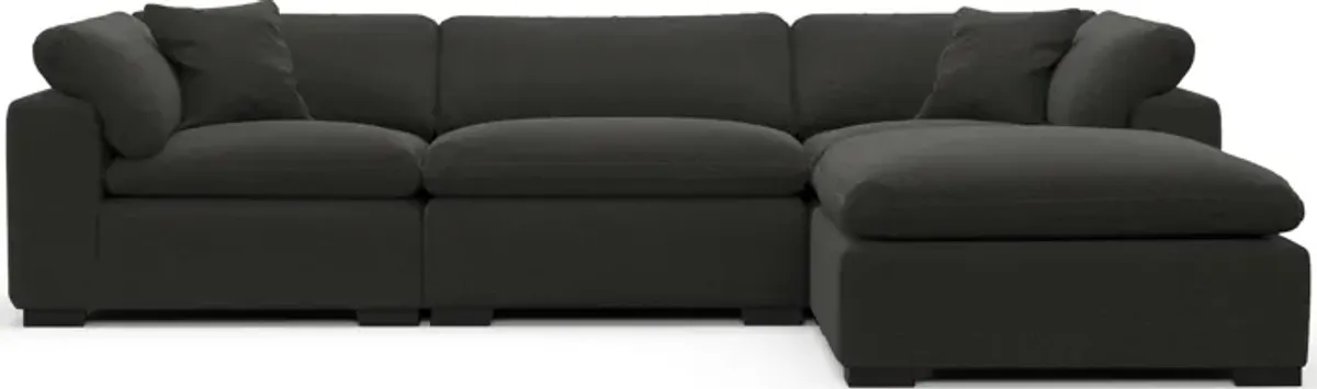 Plush Core Comfort 3-Piece Sofa and Ottoman - Liv Onyx