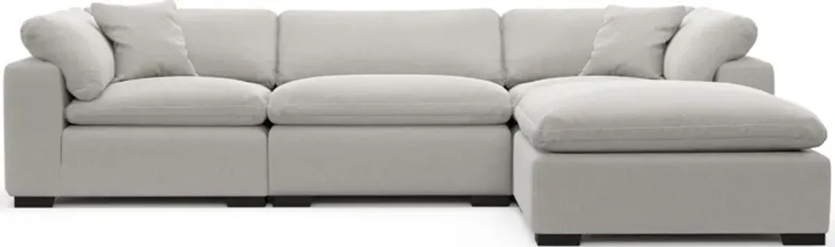 Plush Core Comfort 3-Piece Sofa and Ottoman - Basker Dove