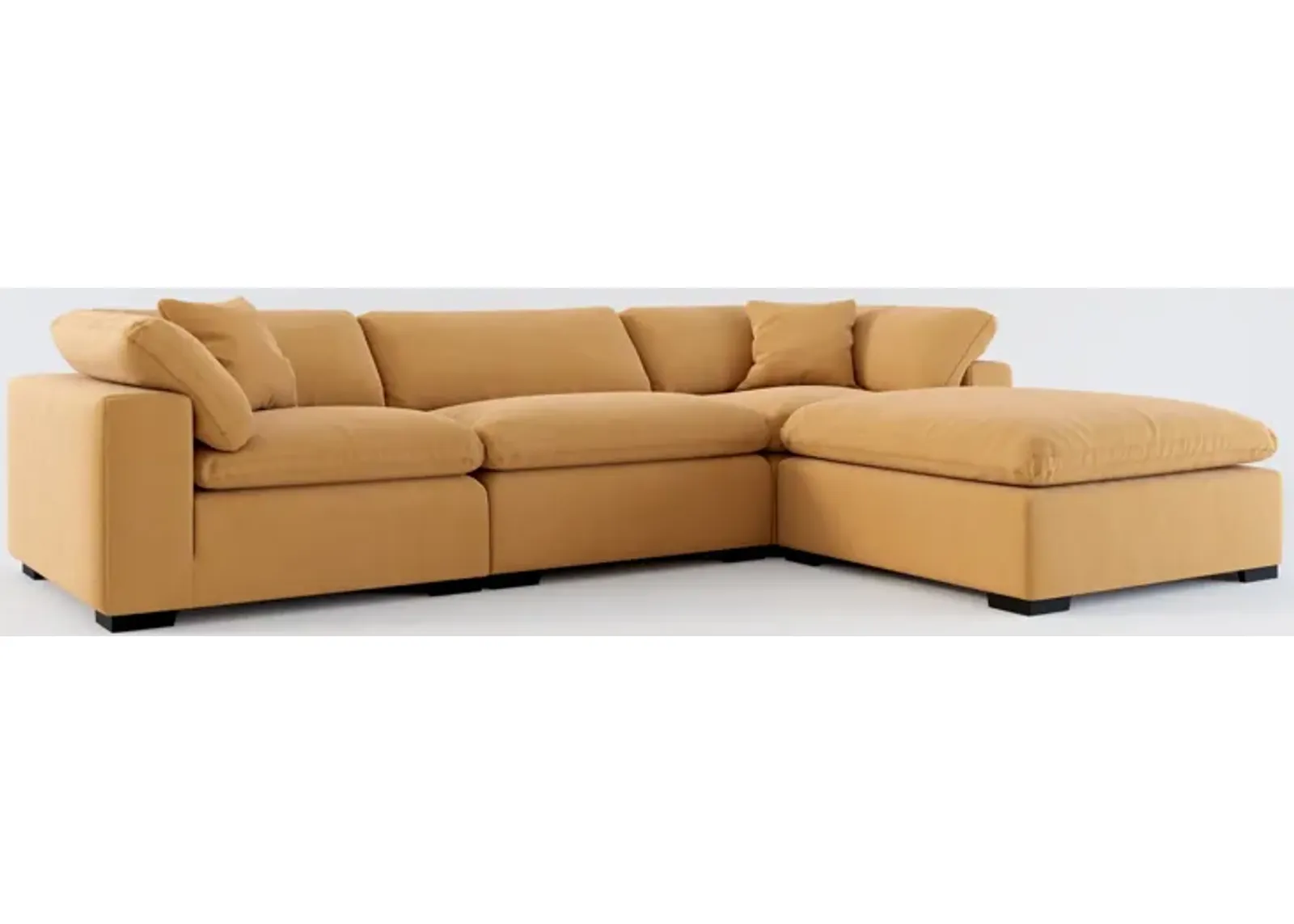 Plush Core Comfort 3-Piece Sectional and Ottoman - Merrimac Topaz