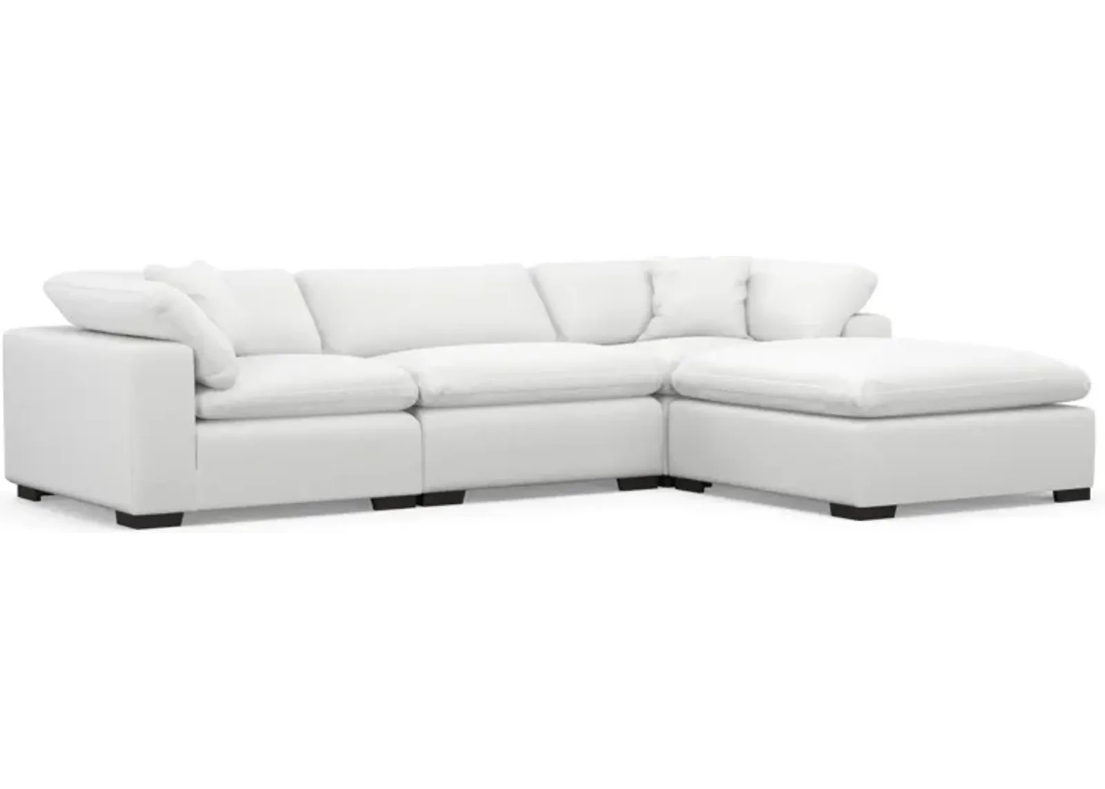 Plush Core Comfort 3-Piece Sectional and Ottoman - Lovie Chalk