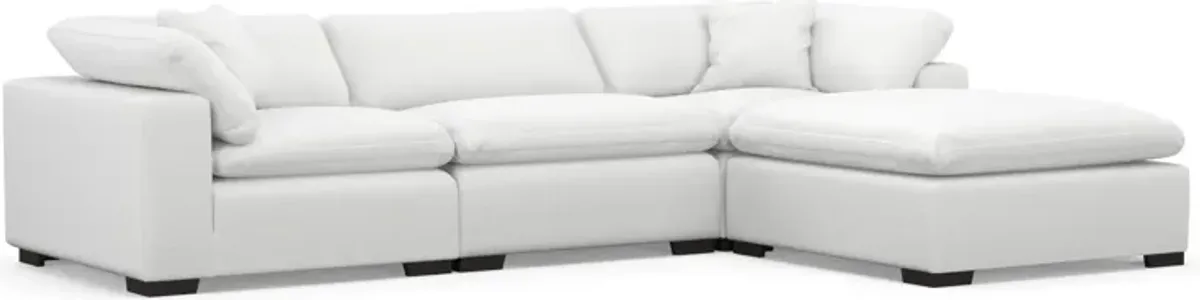 Plush Core Comfort 3-Piece Sectional and Ottoman - Lovie Chalk