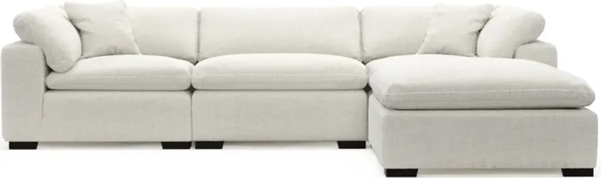 Plush Core Comfort 3-Piece Sofa and Ottoman - Bantu Pearl